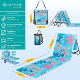 KESSER® Opvouwbare strandmatten - Ligstoel - Set van 2 - Blauw •